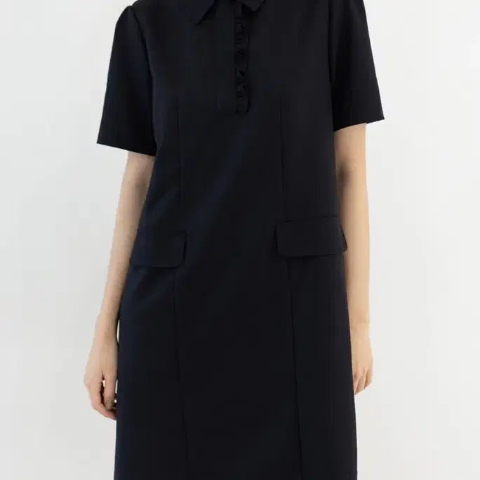 [BUNJANG] Odd Line Placket Frill Dress M / 오드라인 플라켓 프릴 원피스