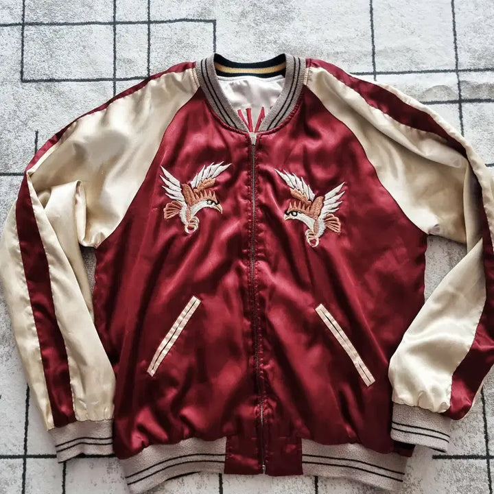 [BUNJANG] Japan Sukajan Reversible Geisha Okinawa Jacket / 재팬 스카잔 스카쟌 양면 리버시블 게이샤 오키나와 자켓