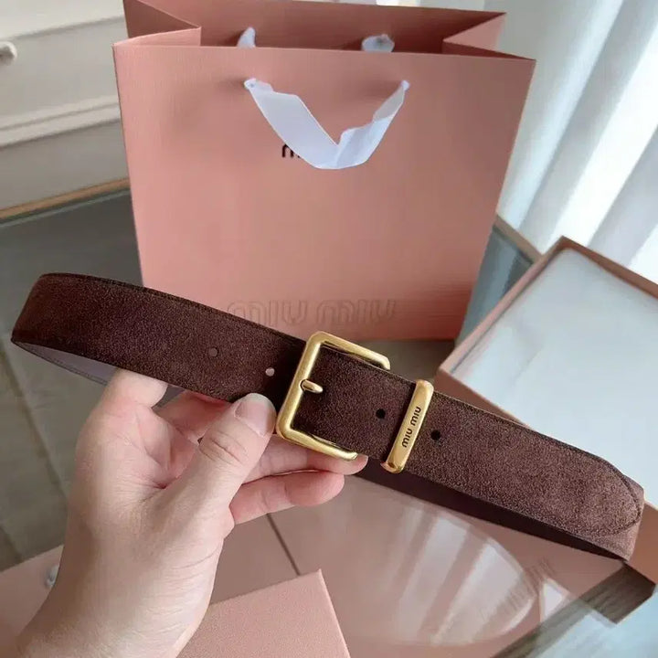 [BUNJANG] 미우미우 여성용 카키색 스웨이드 벨트 80 폭 3.5cm / 미우미우 여성용 카키색 스웨이드 벨트 80 폭 3.5cm