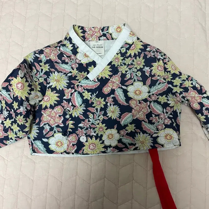[BUNJANG] TheGoeun Hanbok Floral Top Size 55 / 더고은 생활한복 꽃무늬 상의 55사이즈