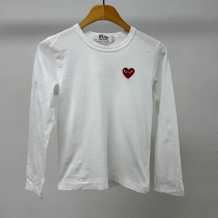 [BUNJANG] Comme des Garçons PLAY Long Sleeve T-Shirt White Size S / 꼼데가르송 플레이 하트 긴팔티 화이트 S JS45