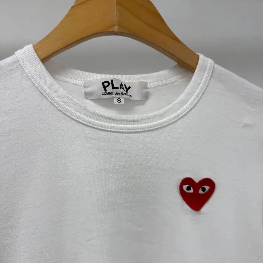 [BUNJANG] Comme des Garçons PLAY Long Sleeve T-Shirt White Size S / 꼼데가르송 플레이 하트 긴팔티 화이트 S JS45