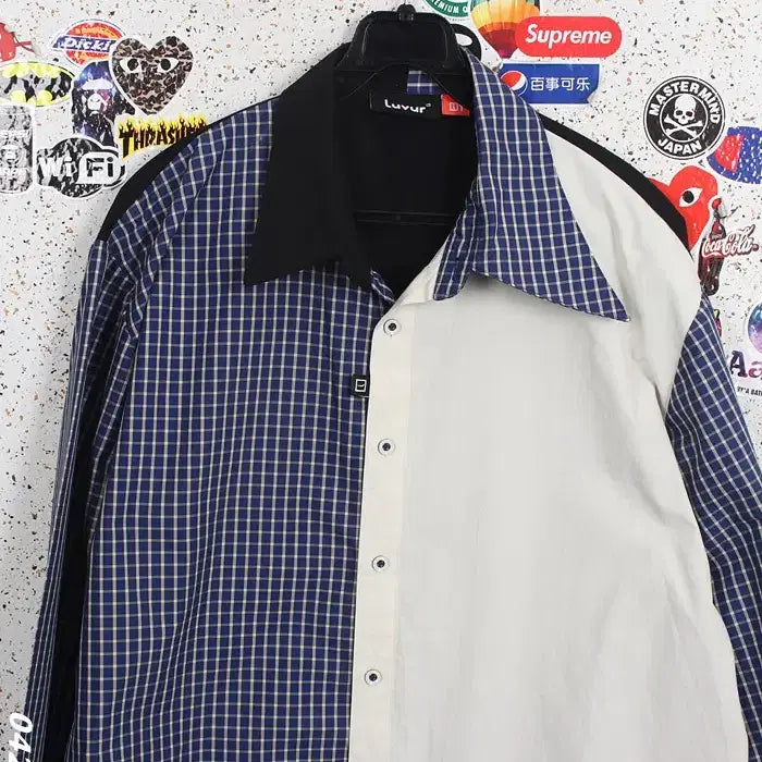 [BUNJANG] Asura Check Color Block Shirt IV / 남성F / 럽유어 체크배색 아수라 셔츠IV 0-72