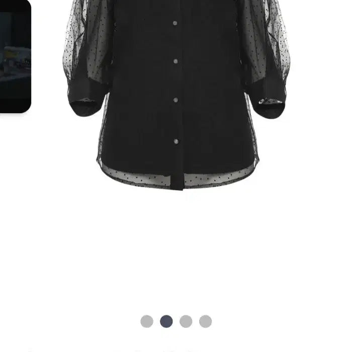 [BUNJANG] Minimum Black See-through Dot Blouse / 미니멈 블랙 시스루 도트 블라우스 77