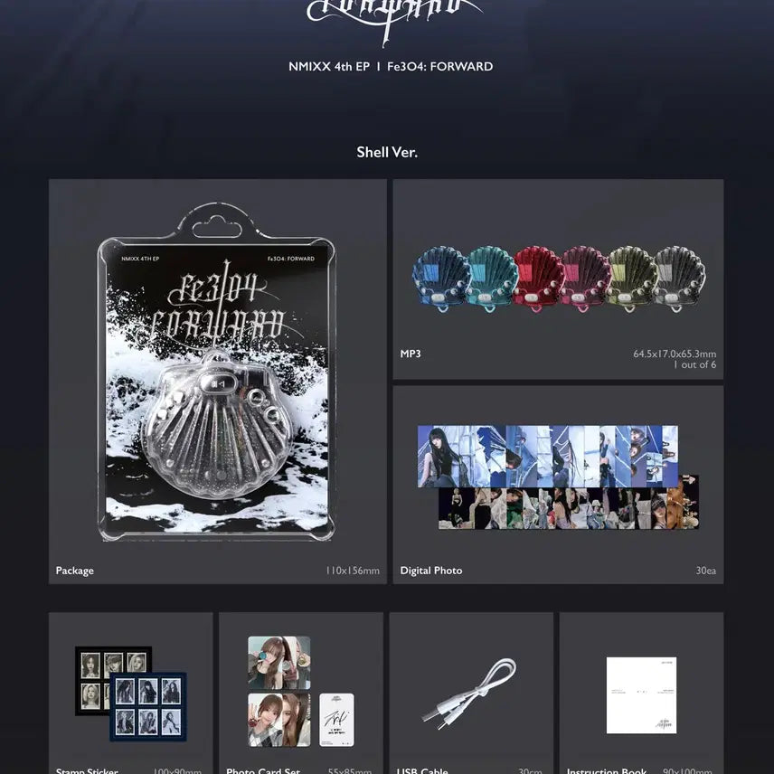 [BUNJANG] NMIXX 4th EP Fe3O4: FORWARD (Shell Ver.) - Haewon Sealed Album (Silver MP3) / (미개봉) 엔믹스 앨범 (Shell Ver.) -해원(실버,MP3)