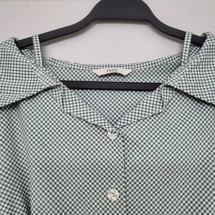 [BUNJANG] ZOOC Gingham Check Collar Belt Long Dress / 쥬크 깅엄체크 카라 벨트 롱 원피스