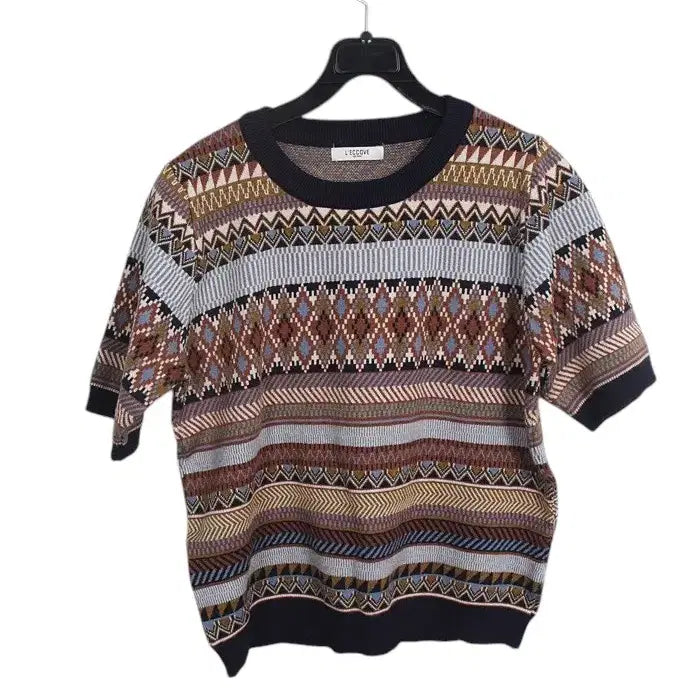 [BUNJANG] Recov Zigzag Pattern Short Sleeve T-Shirt (Women&