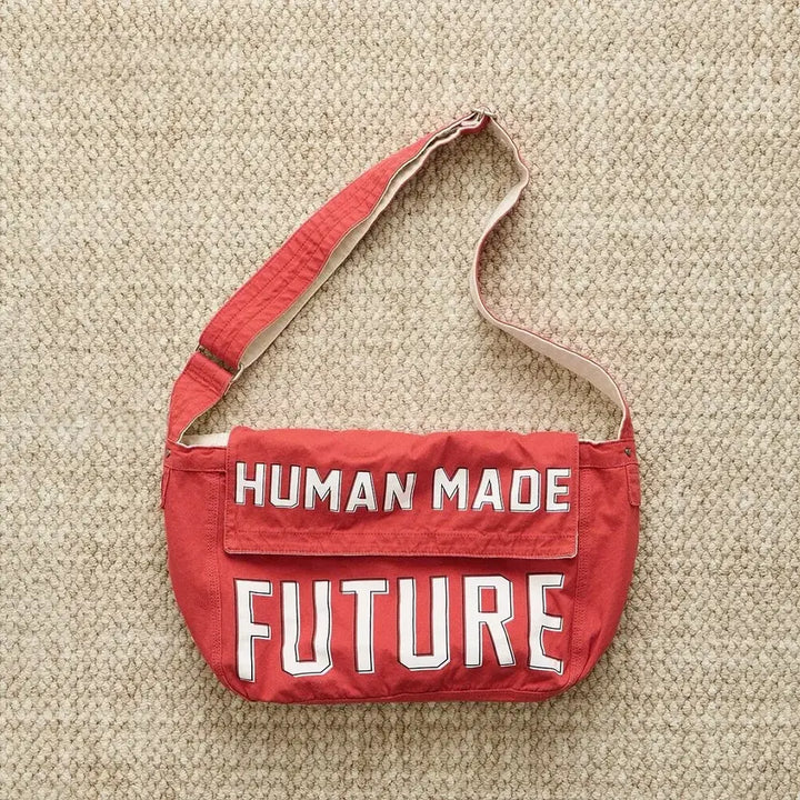 [BUNJANG] Human Made Canvas Shoulder Bag (Red) / 휴먼메이드 숄더백 캔버스 레드 캐쥬얼