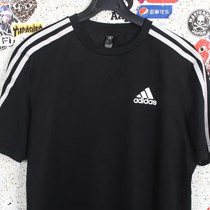[BUNJANG] Adidas Three-Stripes Performance T-Shirt - Black / 남성M / 아디다스 삼선 기능성 티셔츠BK 0-74