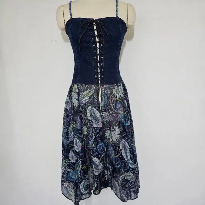 [BUNJANG] AVE 8th Bohemian Paisley Midi Dress Set / 뉴욕 AVE 8th  코트셋 청스판 페어즐리 보헤미안. 스타일 55