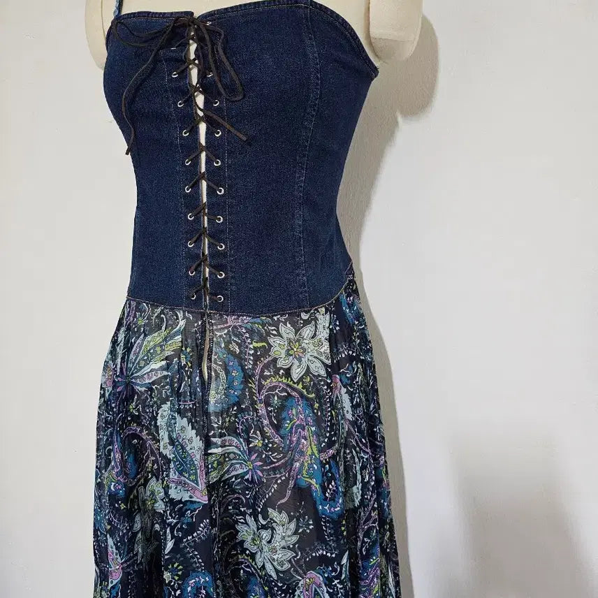 [BUNJANG] AVE 8th Bohemian Paisley Midi Dress Set / 뉴욕 AVE 8th  코트셋 청스판 페어즐리 보헤미안. 스타일 55