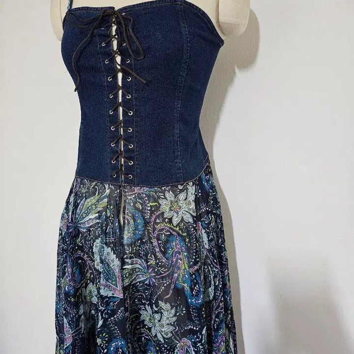 [BUNJANG] AVE 8th Bohemian Paisley Midi Dress Set / 뉴욕 AVE 8th  코트셋 청스판 페어즐리 보헤미안. 스타일 55