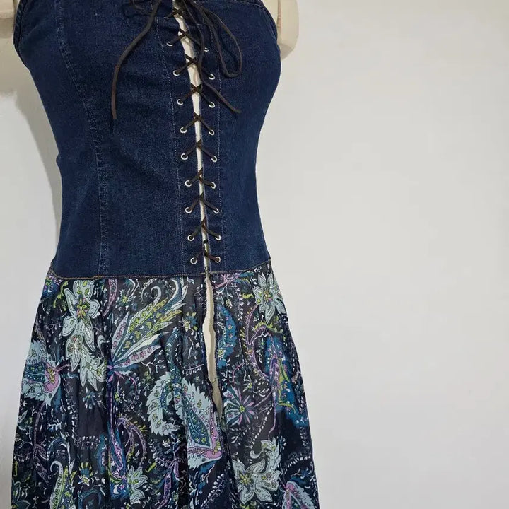[BUNJANG] AVE 8th Bohemian Paisley Midi Dress Set / 뉴욕 AVE 8th  코트셋 청스판 페어즐리 보헤미안. 스타일 55