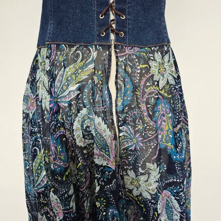 [BUNJANG] AVE 8th Bohemian Paisley Midi Dress Set / 뉴욕 AVE 8th  코트셋 청스판 페어즐리 보헤미안. 스타일 55