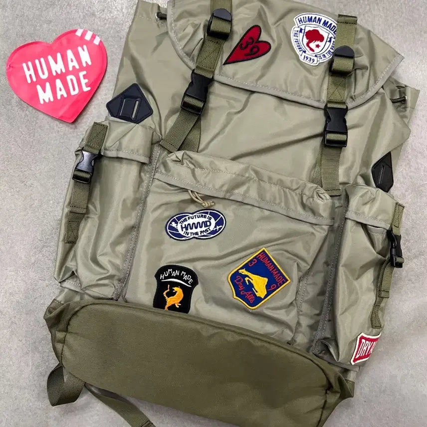 [BUNJANG] Human Made Khaki Casual Backpack / 휴먼메이드 백팩 카키  캐쥬얼