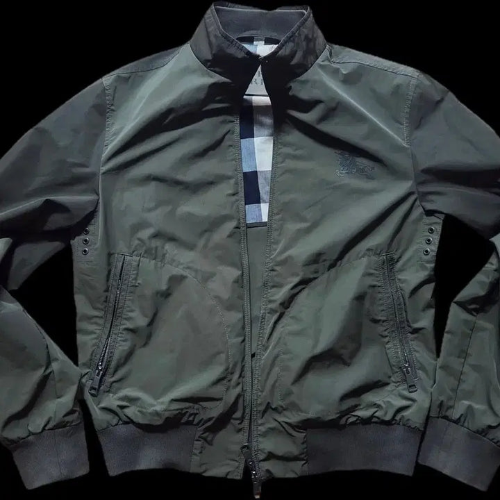 [BUNJANG] Burberry Brit Nylon Harrington Bomber Crop Jacket / 버버리 브릿 나일론 해링턴 보머 블루종 크롭 자켓