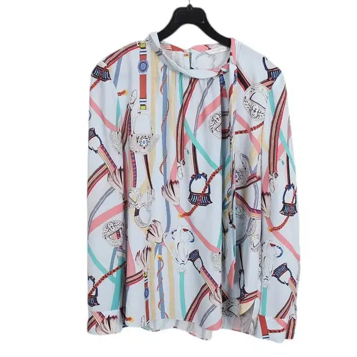 [BUNJANG] M:SENSE Luxury Pattern Scarf Blouse BL 55 / 여성55 / 미센스 럭셔리패턴 스카프 블라우스BL 0-75