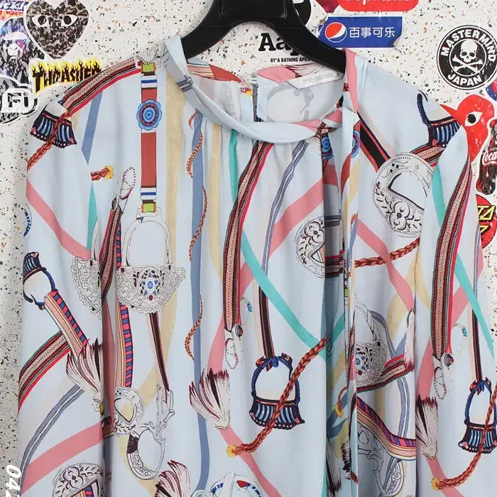 [BUNJANG] M:SENSE Luxury Pattern Scarf Blouse BL 55 / 여성55 / 미센스 럭셔리패턴 스카프 블라우스BL 0-75