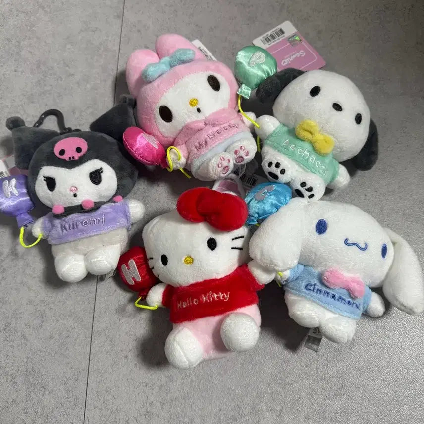 [BUNJANG] Sanrio Characters Plush Keychain Set / 산리오 캐릭터즈 인형 키링 파티