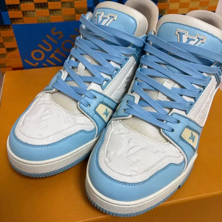 [BUNJANG] Louis Vuitton Trainer Blue Ciel Sneakers / [7.5/정품 풀구성] 루이비통 트레이너 블루 시엘(하늘색)