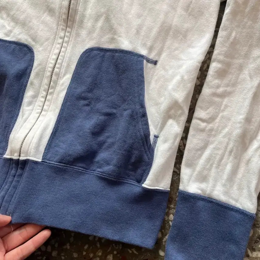 [BUNJANG] Tumoon Two-Tone Sweat Hoodie Zip-up / 투문 투톤배색 스웻후드집업