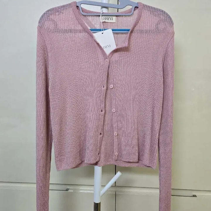 [BUNJANG] MAYVI Pink See-through Cardigan / MAYVI 핑크 시스루 가디건 새상품