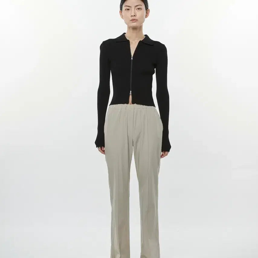 [BUNJANG] Amomento Rib Two-Way Zip-Up Cardigan / 아모멘토 투웨이 집업 가디건