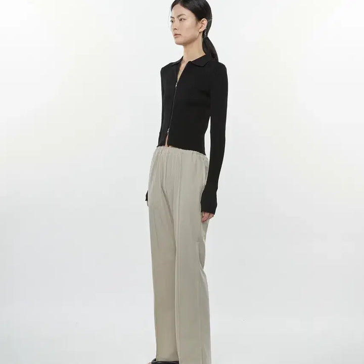 [BUNJANG] Amomento Rib Two-Way Zip-Up Cardigan / 아모멘토 투웨이 집업 가디건