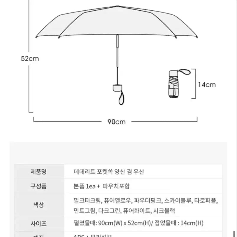[BUNJANG] DEDRIT Black Umbrella / 데데리트 우양산