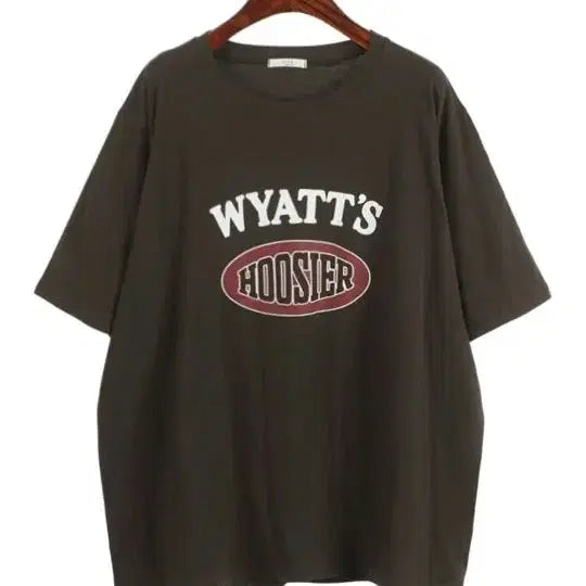 [BUNJANG] Korean Made Printed Boxy Fit T-Shirt (Dark Brown) / 국산 프린팅 박시티 고동F