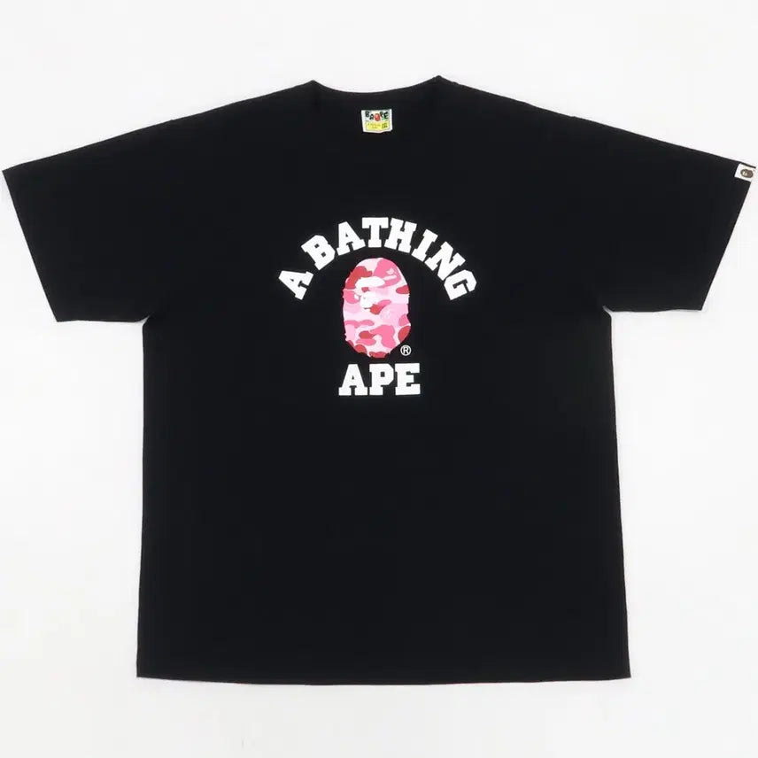 [BUNJANG] BAPE ABC Camo College T-Shirt Black Pink 2XL / [2XL]베이프 컬리지 블랙핑크 티셔츠