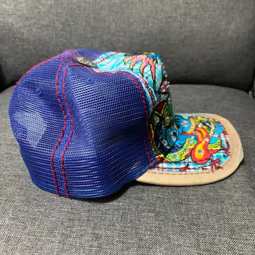 [BUNJANG] Ed Hardy Swarovski Embellished Snapback Hat / Ed Hardy  에디하디 스냅백 스와로브스키 모자