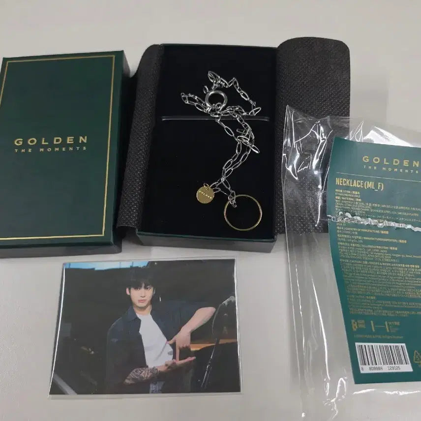 [SOLD OUT] 방탄 소년단 정국 골든 목걸이(포카O)  + 마이크키링