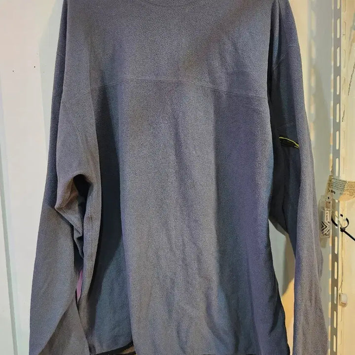 [BUNJANG] Gray Polar Fleece Long Sleeve T-Shirt / <만원빈티지>그레이 폴라플리스 긴팔티