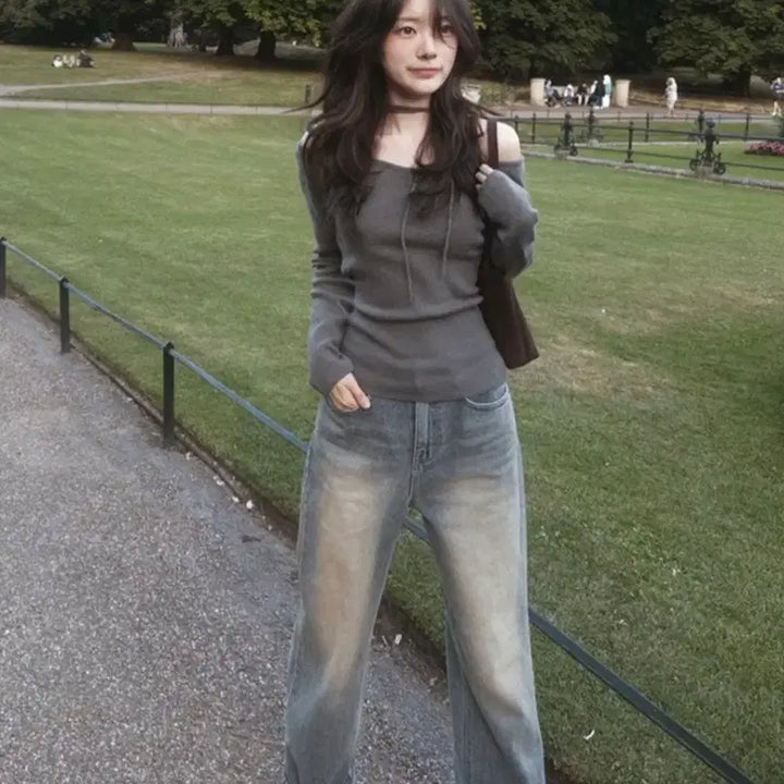 [BUNJANG] Slowand Tint Light Vintage Mid-Blue Ochre Washing Denim L / 슬로우앤드 틴라이트 빈티지중청 황토워싱데님 L