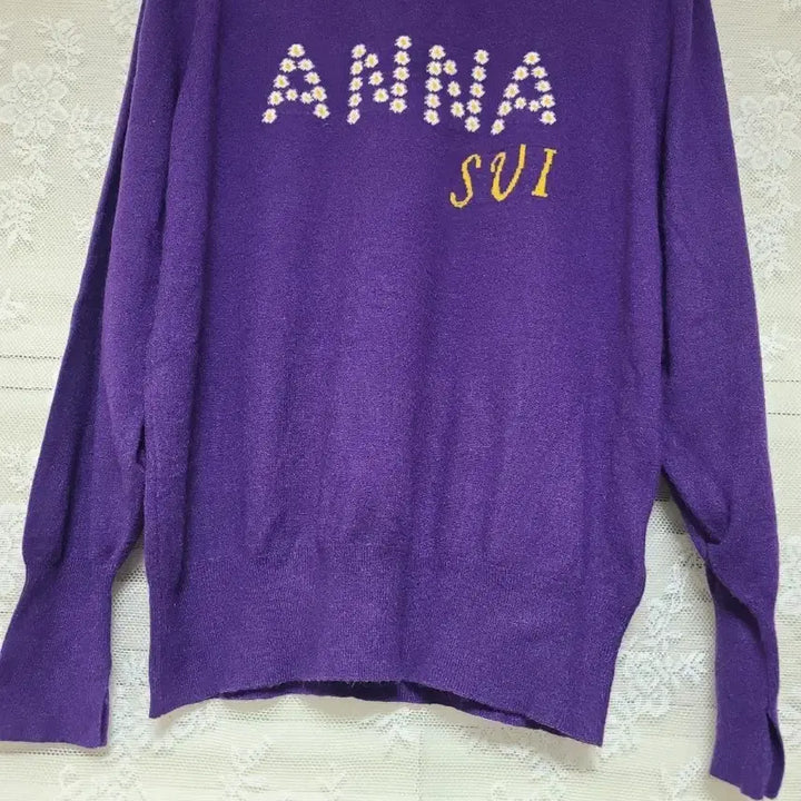 [BUNJANG] Anna Sui Purple Knit Sweater (Size 66) / 안나수이 봄,가을니트
