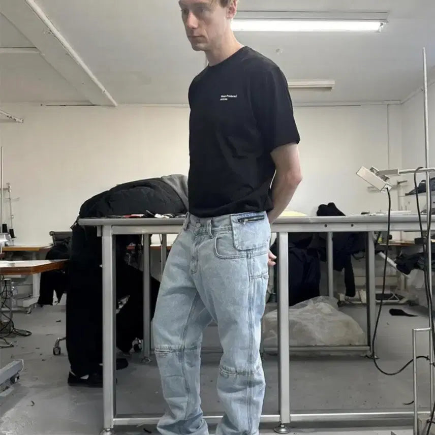 [BUNJANG] PLASTIC PRODUCT MPA Bag Pants Steel Blue / L)플라스틱 프로덕트 mpa bag pants