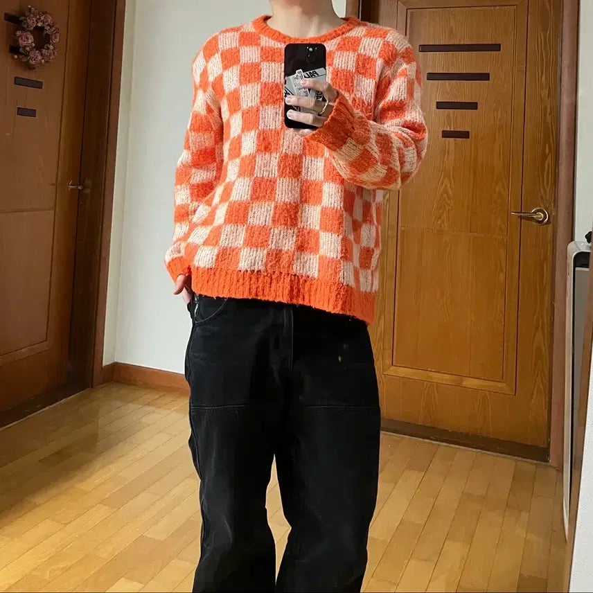 [BUNJANG] Chindown Orange Knit M / 친다운 오렌지 니트 M