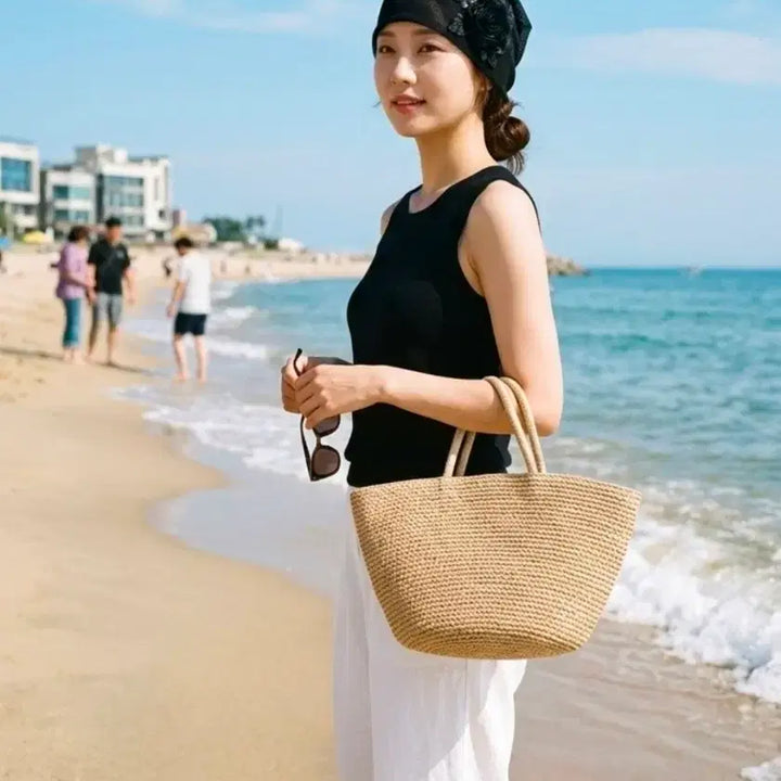 [BUNJANG] 블랙 로즈 망사 봄여름 코사지 비니 F / 블랙 로즈 망사 봄여름 코사지 비니 F