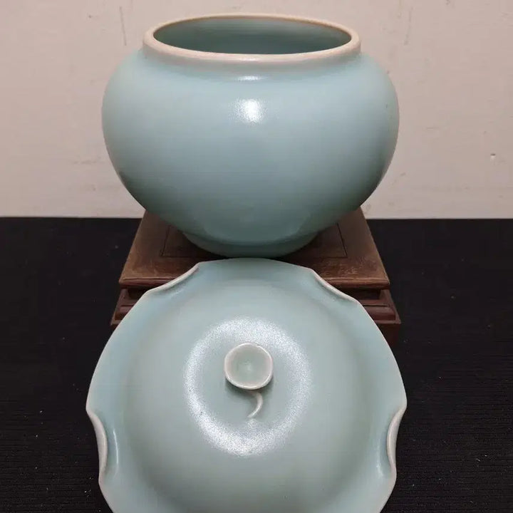 [BUNJANG] Antique Chinese Guan Ware Douqingyou Lidded Jar / 중국 도자기, 골동품, 관요 두청유,유개관