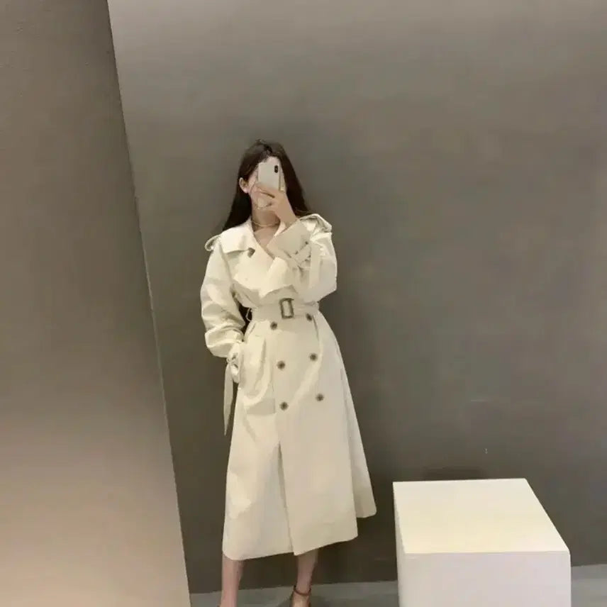 [BUNJANG] Objet S Beige Trench Coat / 오브제스트 베이지 트렌치 코트