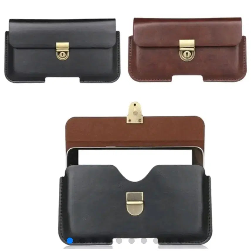 [BUNJANG] Leather Crossbody Waist Belt Wallet / 가죽 크로스백 허리 벨트 월렛 지갑
