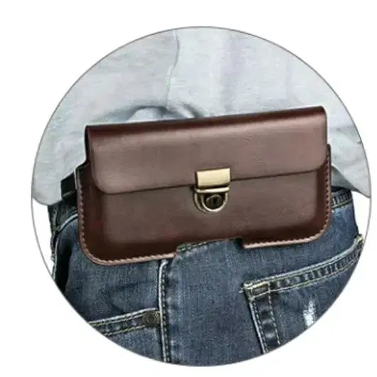 [BUNJANG] Leather Crossbody Waist Belt Wallet / 가죽 크로스백 허리 벨트 월렛 지갑