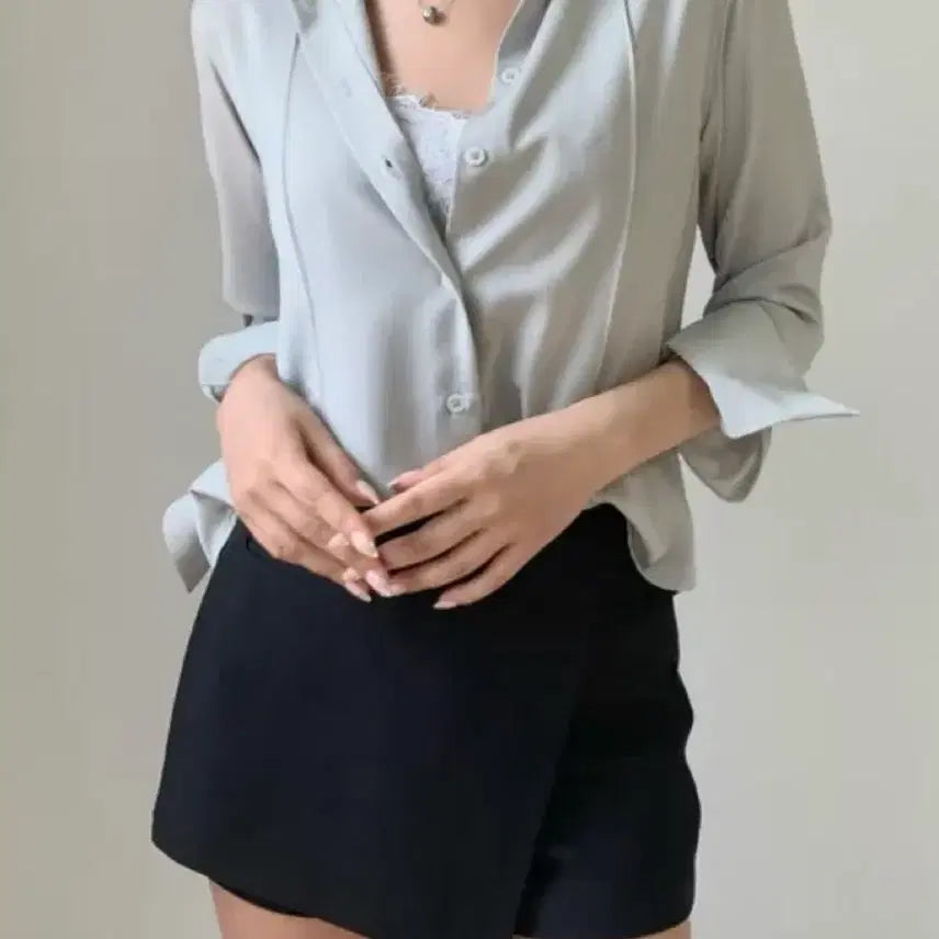 [BUNJANG] Zenith On Satin Tank Top and Shirt Set / 제니스온 새틴나시셔츠세트