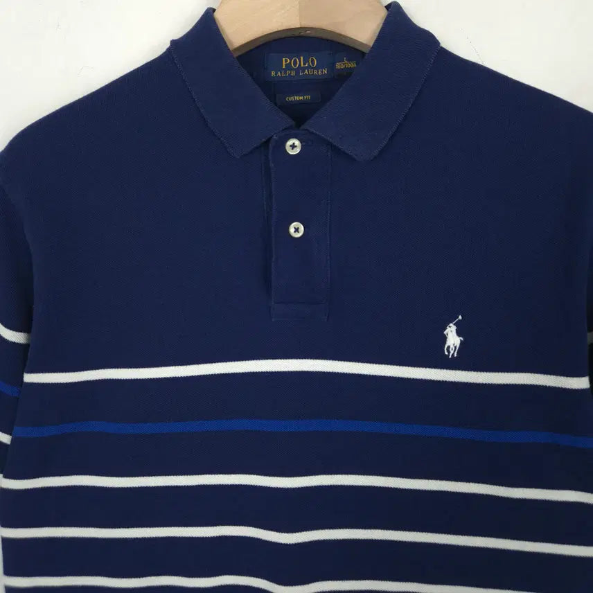 [SOLD OUT] [100-105] 폴로 랄프로렌 네이비 스트라이프 반팔 피케셔츠