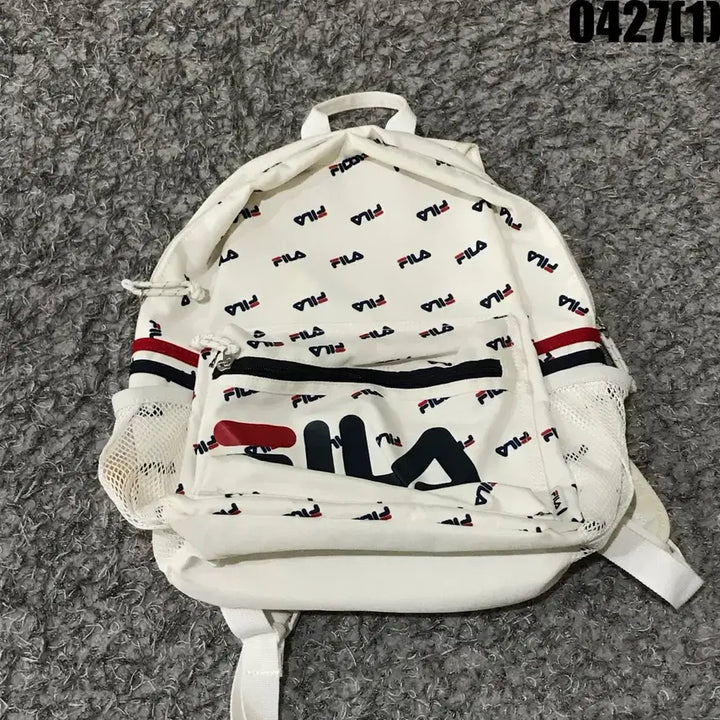 [SOLD OUT] 휠라 FILA 로고 패턴 백팩 화이트