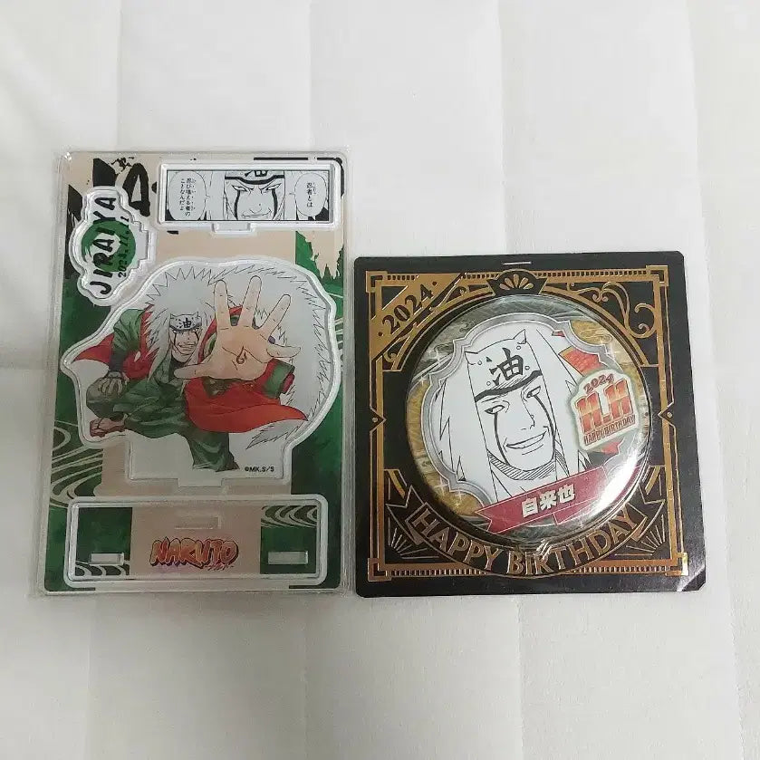 [BUNJANG] Naruto Jiraiya 2024 Birthday Can Badge &amp; Diorama Acrylic Set (Sealed Bundle) / [미개봉 일괄] 나루토 지라이야 24 생일 캔뱃지, 디오라마 원화 아크릴