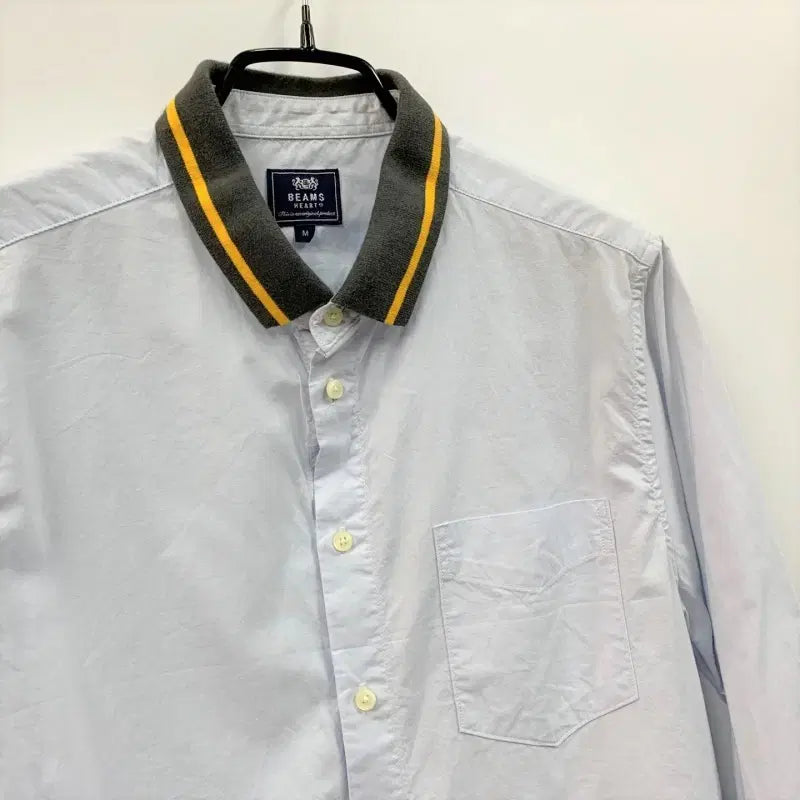 [BUNJANG] BEAMS HEART 빔스하트 시보리카라배색 셔츠 남방 C840 / BEAMS HEART 빔스하트 시보리카라배색 셔츠 남방 C840