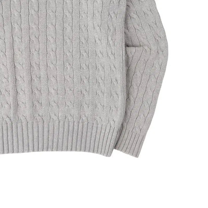 [BUNJANG] Polo Ralph Lauren Light Gray Cotton Cable Knit Sweater / 폴로랄프로렌 라이트 그레이 코튼 케이블 니트