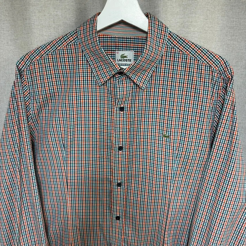 [BUNJANG] Lacoste Check Pattern Shirt (Size 42) / 라코스테 체크 패턴 셔츠 사이즈42 (100)